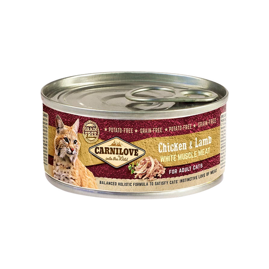 Carnilove Chicken & Lamb For Adult Cats (Wet Food Cans) 12x100g