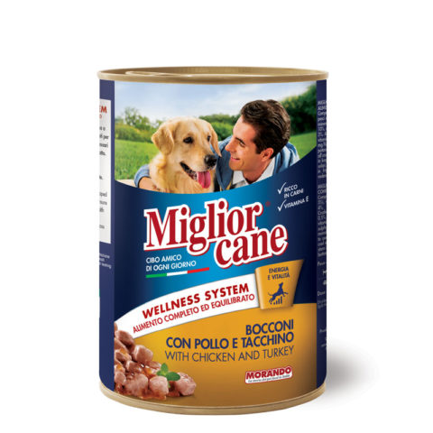 Miglior Cane Chunks with Chicken and Turkey 405G X 12