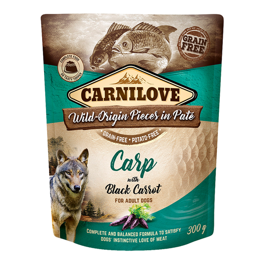 Carnilove Carp With Black Carrot For Adult Dogs (Wet Food Pouches) 12x300g