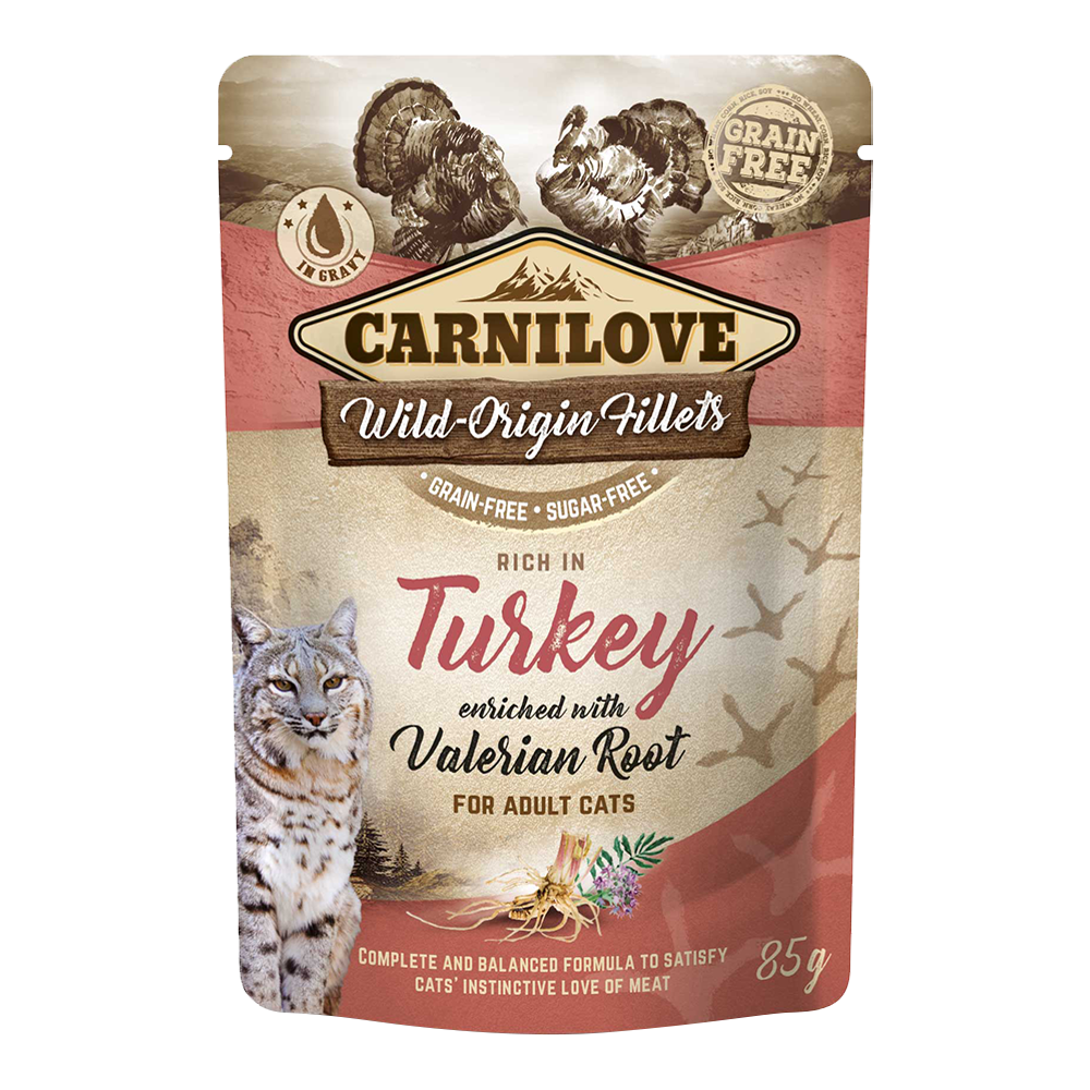 Carnilove Turkey Enriched With Valerian Root For Adult Cats (Wet Food Pouches) 24x85g