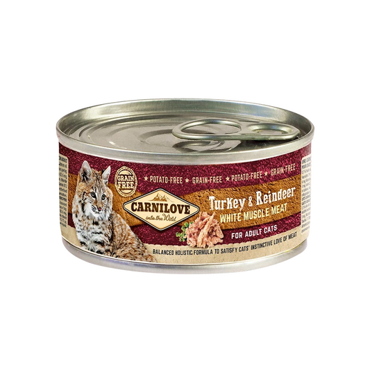 Carnilove Turkey & Reindeer For Adult Cats (Wet Food Cans) 12x100g