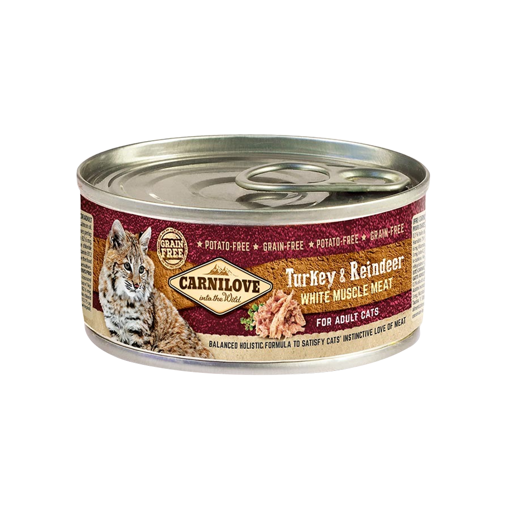 Carnilove Turkey & Reindeer For Adult Cats (Wet Food Cans) 12x100g