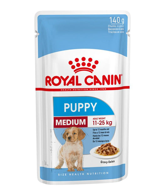 Royal Canin Medium Puppy Wet Food Pouches 10x140g